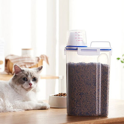 boite à croquettes blanc 2l chat couché
