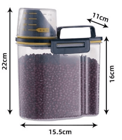 boite à croquettes chat doseur noir dimension 1,5l
