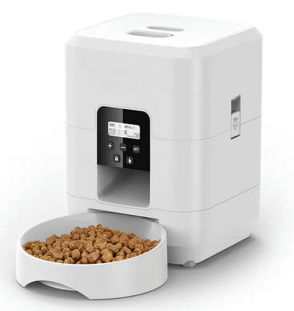 distributeur automatique croquettes chat blanc seul