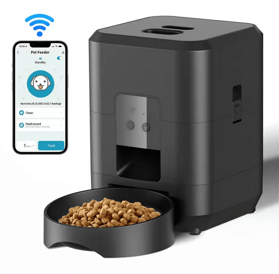 distributeur automatique croquettes chat wifi noir