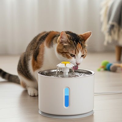 fontaine à eau pour chat bicolor
