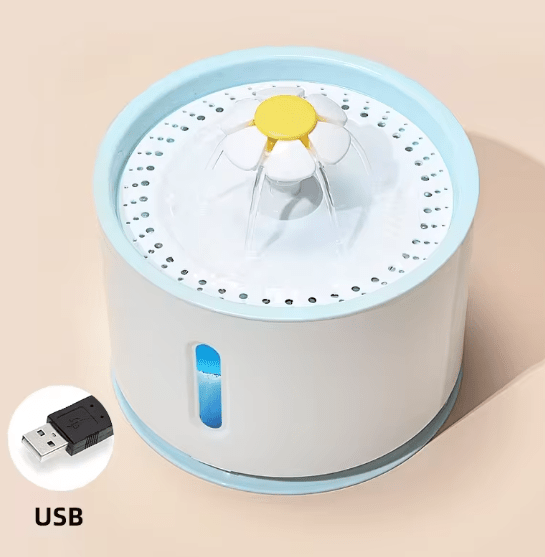 fontaine à eau pour chat  usb bleu ciel