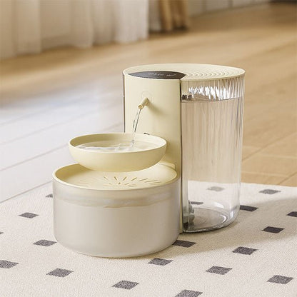 fontaine a eau beige sur tapis